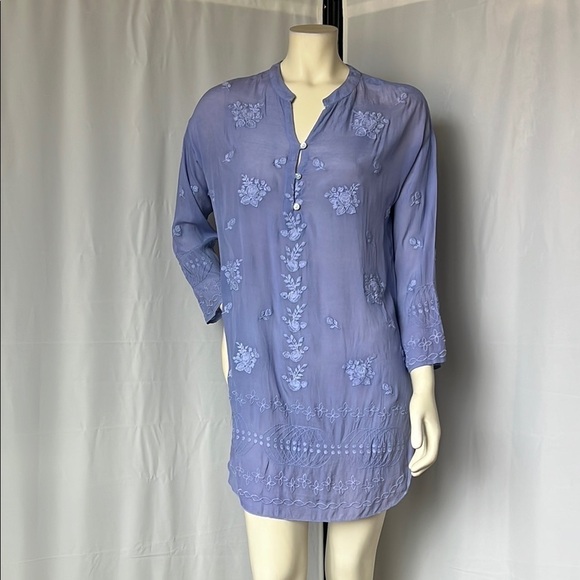 Kyla Seo Tops - NWT Kyla Seo Embroidered Provence Blue Luana Tunic Top
